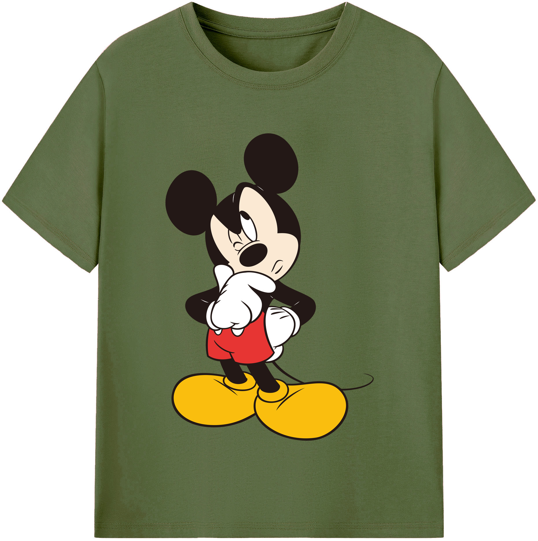 （画像用） ミッキーマウス Mickey Mouse 綿100％半袖Tシャツ（フロントプリント）